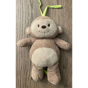 Carters Plush Monkey Brown Pull Musical Green Teether 2012 Lullaby Just One You